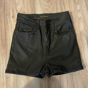 Black High-Waisted Shorts
Nudie Jean
Worn Once 
Waxed Black Jean Shorts